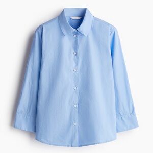 H&M Women’s Light Blue Button-Down Longsleeve Poplin Shirt